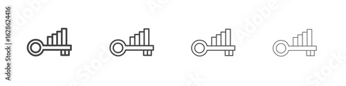 Key factor icon symbol pictogram. outline black style