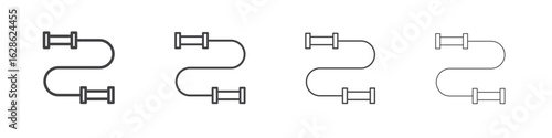 Jump rope icon symbol pictogram. outline black style