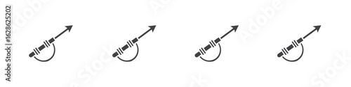 Harpoon icon symbol pictogram. outline black style