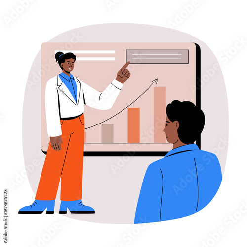 A flat style illustration representing workplace compensation
