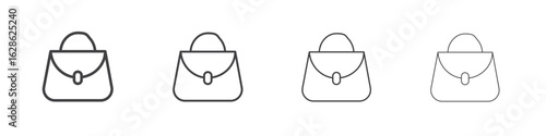 Handbag icon symbol pictogram. outline black style