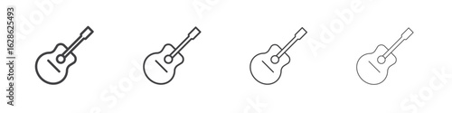 Guitar icon symbol pictogram. outline black style