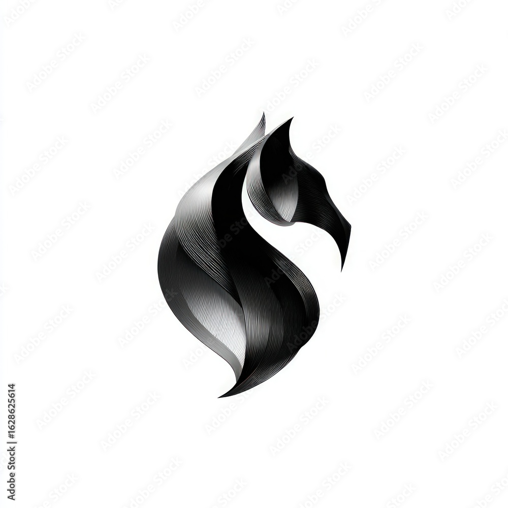 Fototapeta premium Abstract horse head design in black and white.