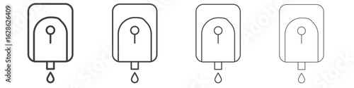 Electrical soap box icon symbol pictogram. outline black style