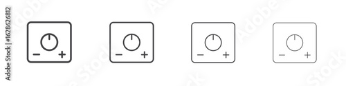 Dimmer icon symbol pictogram. outline black style
