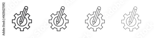 Customization icon symbol pictogram. outline black style