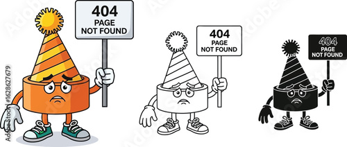 Cartoon error page not found illustration vector design art