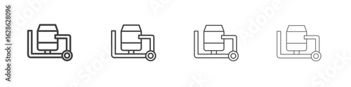 cement mixers icon symbol pictogram. outline black style