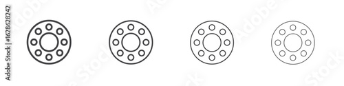 Car bearing icon symbol pictogram. outline black style