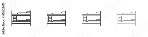 Bunk bed icon symbol pictogram. outline black style