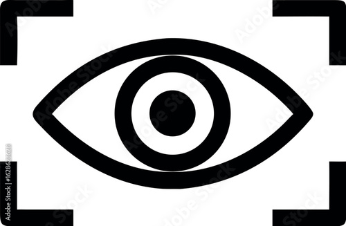 Eye retina scan or optometry eye exam icon vector