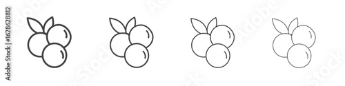 Blueberry icon symbol pictogram. outline black style