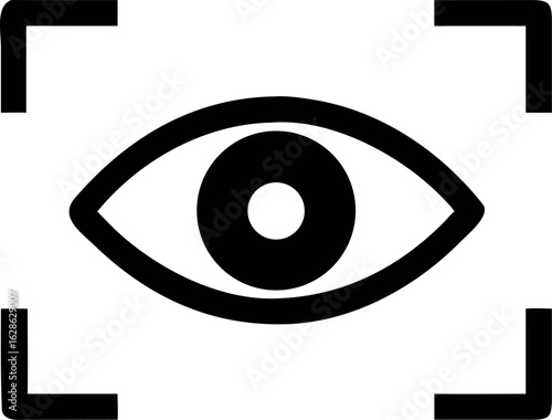 Eye retina scan or optometry eye exam icon vector
