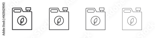 Biofuel canister icon symbol pictogram. outline black style