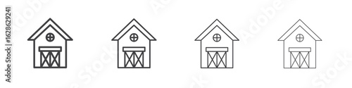 Barn icon symbol pictogram. outline black style