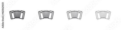 Bandoneon instrument pack. vector glyph flat icons