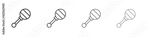 baby rattle icon symbol pictogram. outline black style