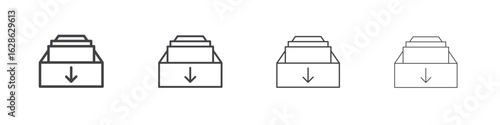 Archive icon symbol pictogram. outline black style