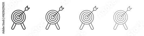 Archery icon symbol pictogram. outline black style