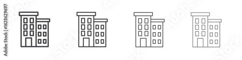 Apartment icon symbol pictogram. outline black style