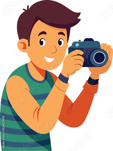 Photographer with camera, photographer in the city