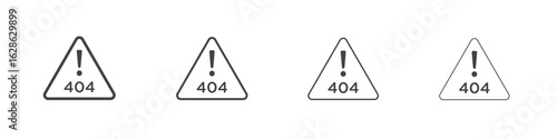 404 Error icon symbol pictogram. outline black style