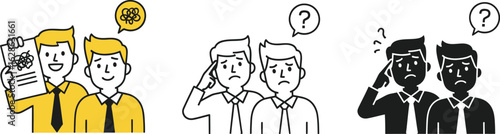 Problem solving confusion teamwork business solution illustration