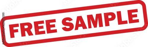 Free sample stamp icon isolated on white background . Red free sample stamp label icon . Vector illustration
