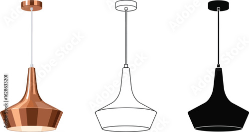 Buy modern pendant light fixture copper finish online shop now