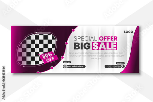 Modern Facebook Cover Template for Business & Personal Use	