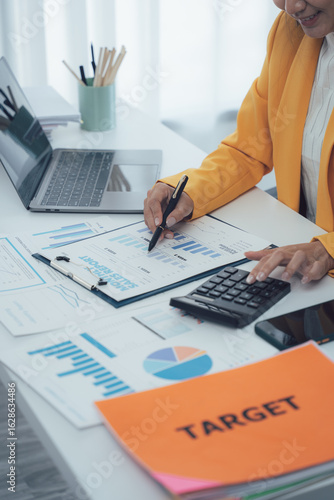 Planning analysis graph company finance strategy statistics success concept and planning for future in office room. financial accounting concept