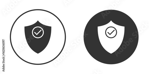 Virus protection shield icons pack. vector glyph flat icons