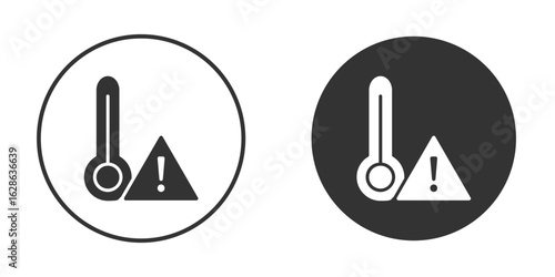 Temperature warning sign icons pack. vector glyph flat icons