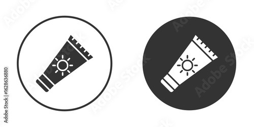 Sun cream icons pack. vector glyph flat icons