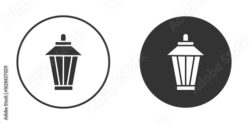 Street lamp icons pack. vector glyph flat icons