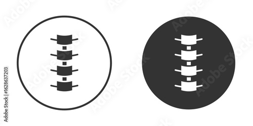 Spinal column icons pack. vector glyph flat icons