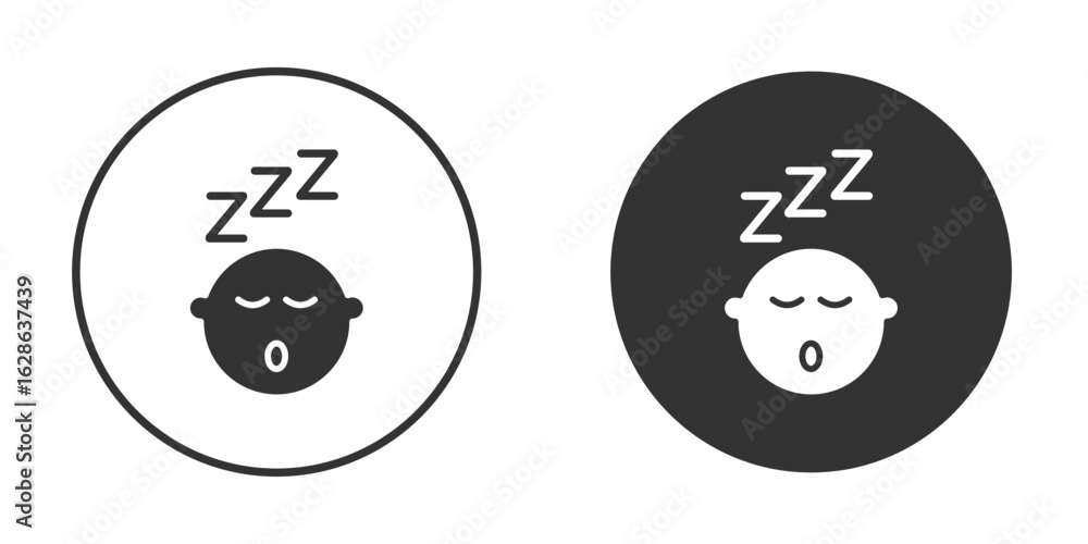 Fototapeta premium Sleeping baby icons pack. vector glyph flat icons