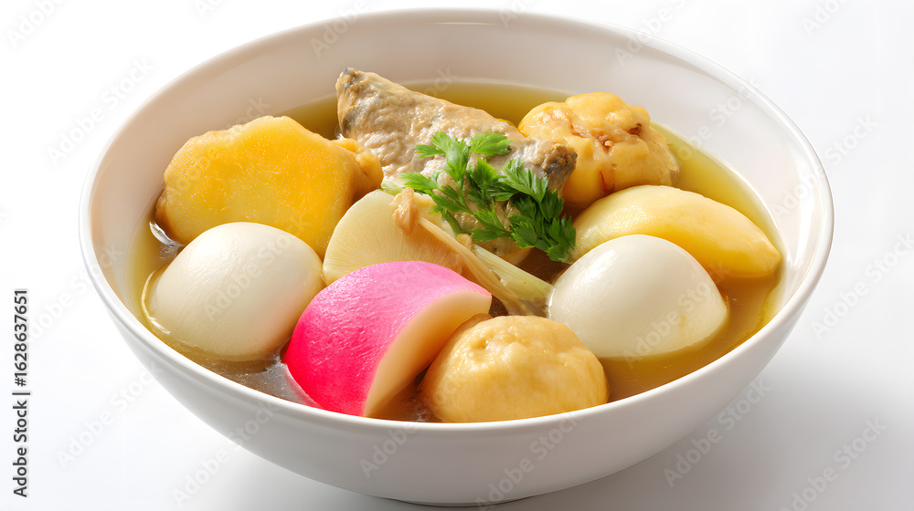 Delicious Oden Hot Pot Stew With Assorted Ingredients Served in a Bowl, High Resolution Image Delicious Oden Hot Pot Stew With Assorted Ingredients Served in a Bowl, High Resolution Image