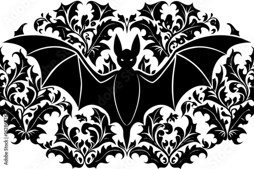 An old vintage wallpaper with a repeating bat silhouette design vector illustration