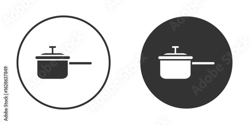 Sauce pan icons pack. vector glyph flat icons