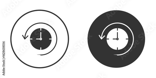 Rewind time icons pack. vector glyph flat icons