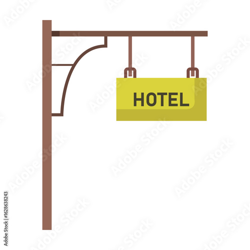 Hanging Hotel Sign Vector