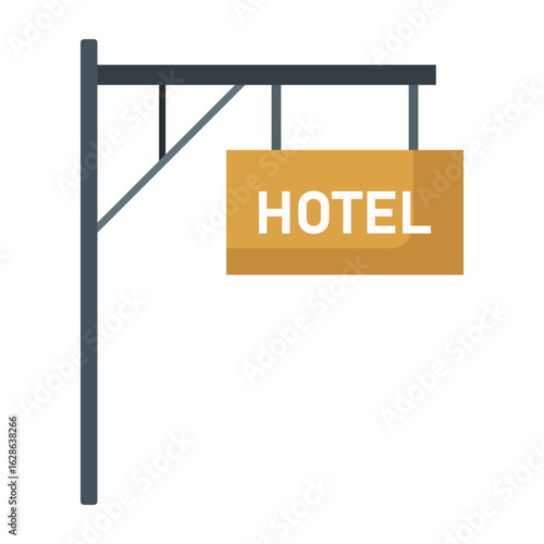 Hanging Hotel Sign Vector Illustration