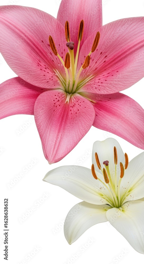 Fototapeta premium Pink and White Lilies