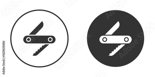 Pocket knife icons pack. vector glyph flat icons