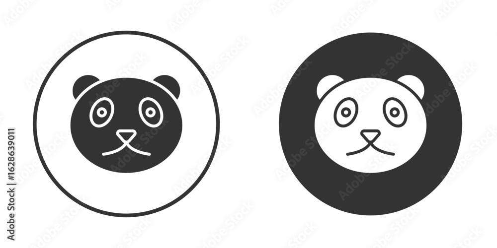 Fototapeta premium Panda icons pack. vector glyph flat icons