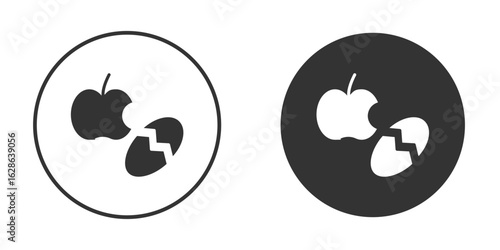 Organic waste icons pack. vector glyph flat icons