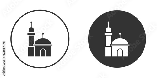 Mosque icons pack. vector glyph flat icons