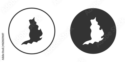 Map of England icons pack. vector glyph flat icons