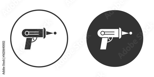 Laser gun icons pack. vector glyph flat icons